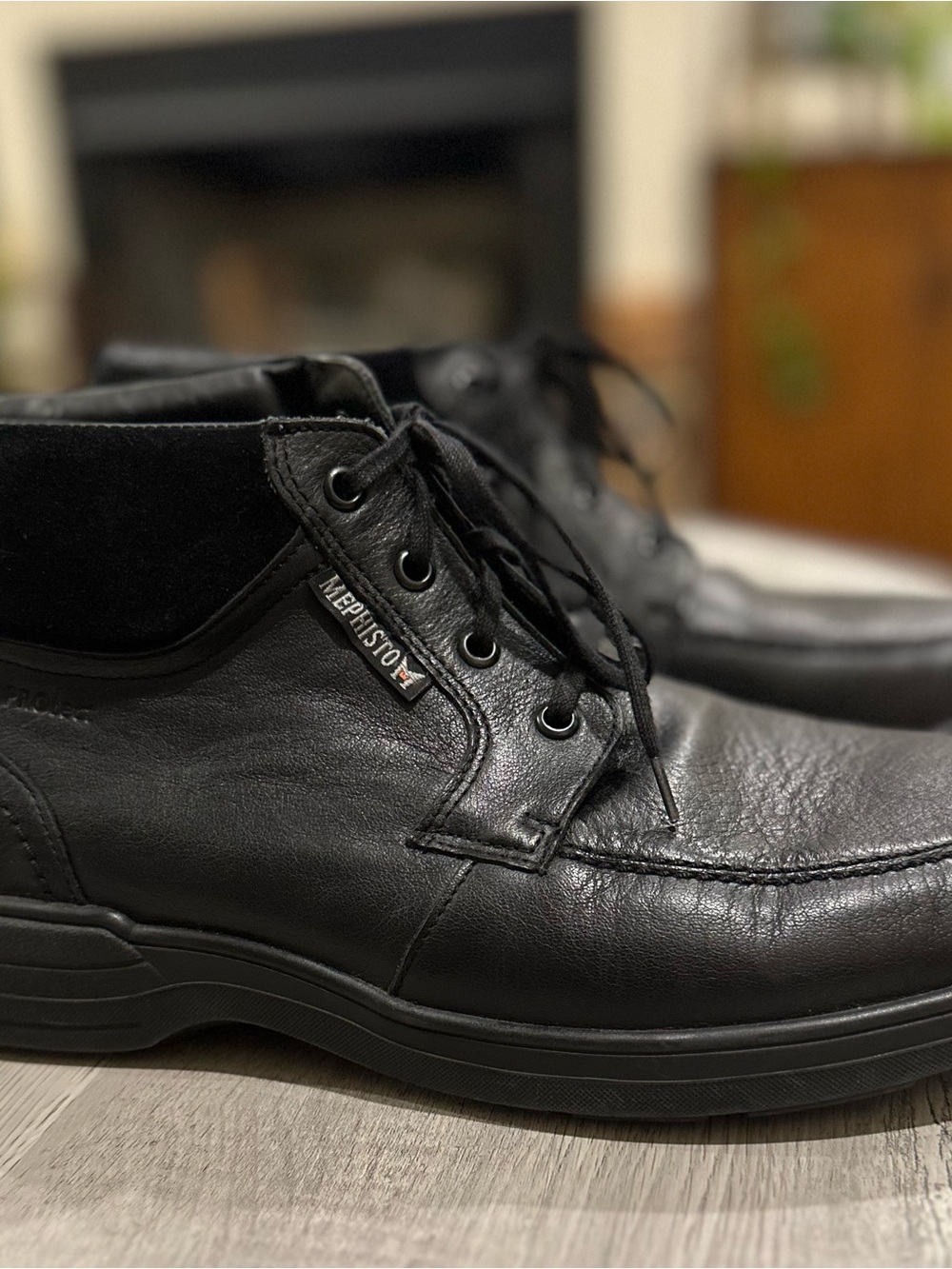 Mephisto Darwin Air-Jet Black Leather Chukka Boots Men’s 9.5 - Picture 2 of 11